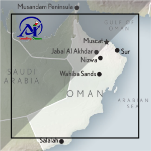 نقشه سیاه و سفید عمان